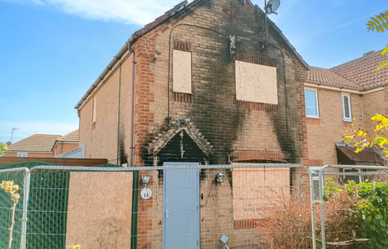 FIre Damaged End of Terrace House in Hornsea photo